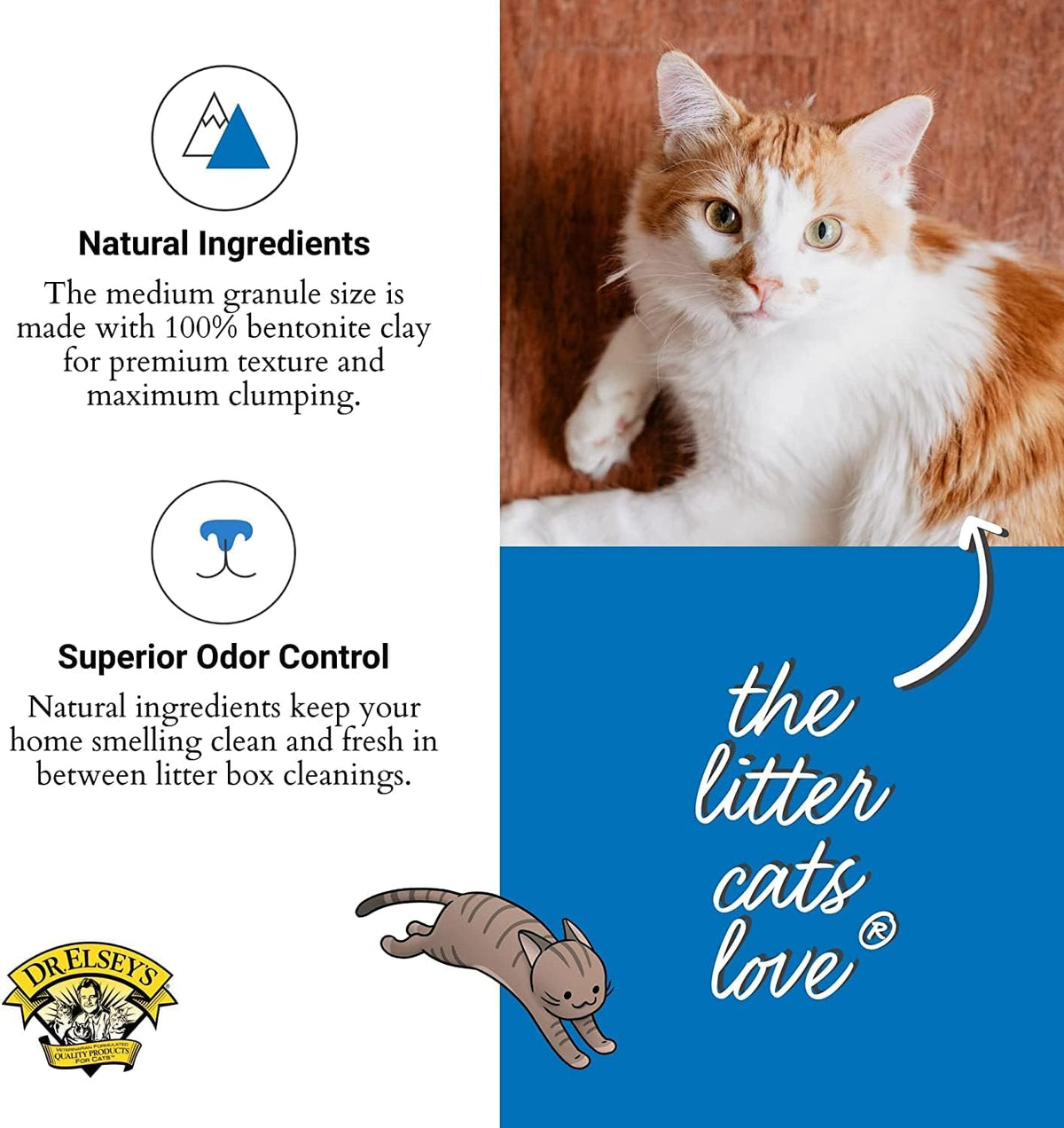 Side profile of the 18.14 kilogram cat litter package.