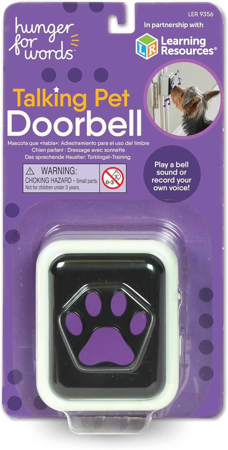 Hunger for Words Talking Pet Doorbell front view recordable pet communication button