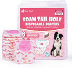 Pet Soft Disposable Dog Diapers - Female Dog Diapers with Adjustable Foam Tail Hole, Ultra Protection Puppy & Cat Diapers Wetness Indicator for Dogs in Heat or Incontinence, 50pcs (S,Red) - Image 13