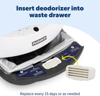 Side view of the automatic waste bin compartment showing where to install the pod accessory.