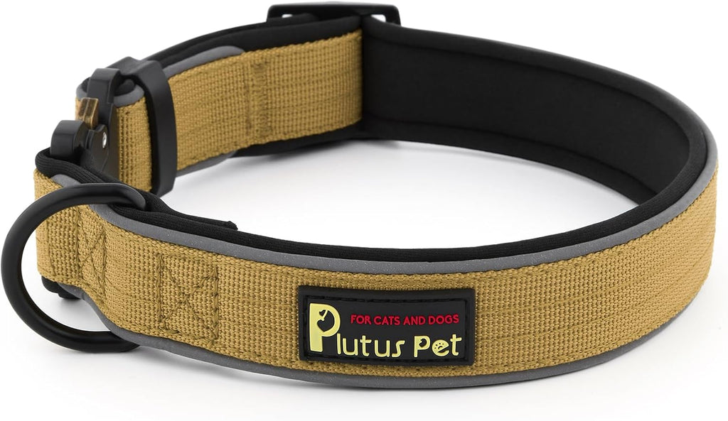 Plutus Pet Tactical Dog Collar, Reflective, Adjustable Heavy Duty Dog Collar, Soft Padded and Comfortable, for Small Medium and Large Dogs (Ranger Green, L) - Image 11