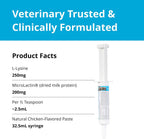 PRN Pharmacal respiratory and joint support paste for cats side view display.