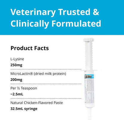 PRN Pharmacal respiratory and joint support paste for cats side view display.