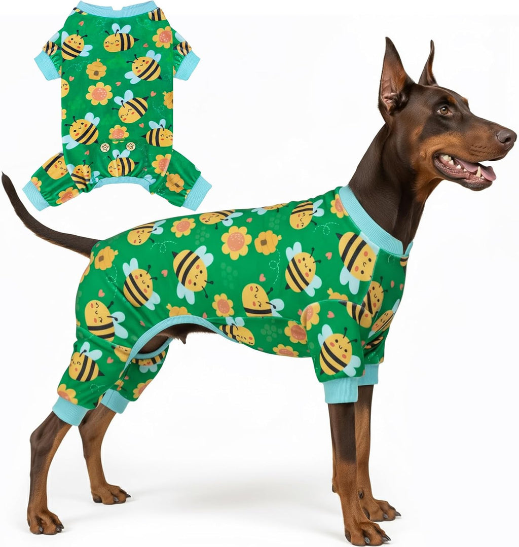 KYEESE Dog Pajamas Velvet Dog Pajamas Medium Sized Dogs Soft Dogs Clothes Pjs with Yellow Ducks Pattern Stretchy Pet Jammies Coat Comfy Pet Onesie Costume, 2X-Large - Image 12