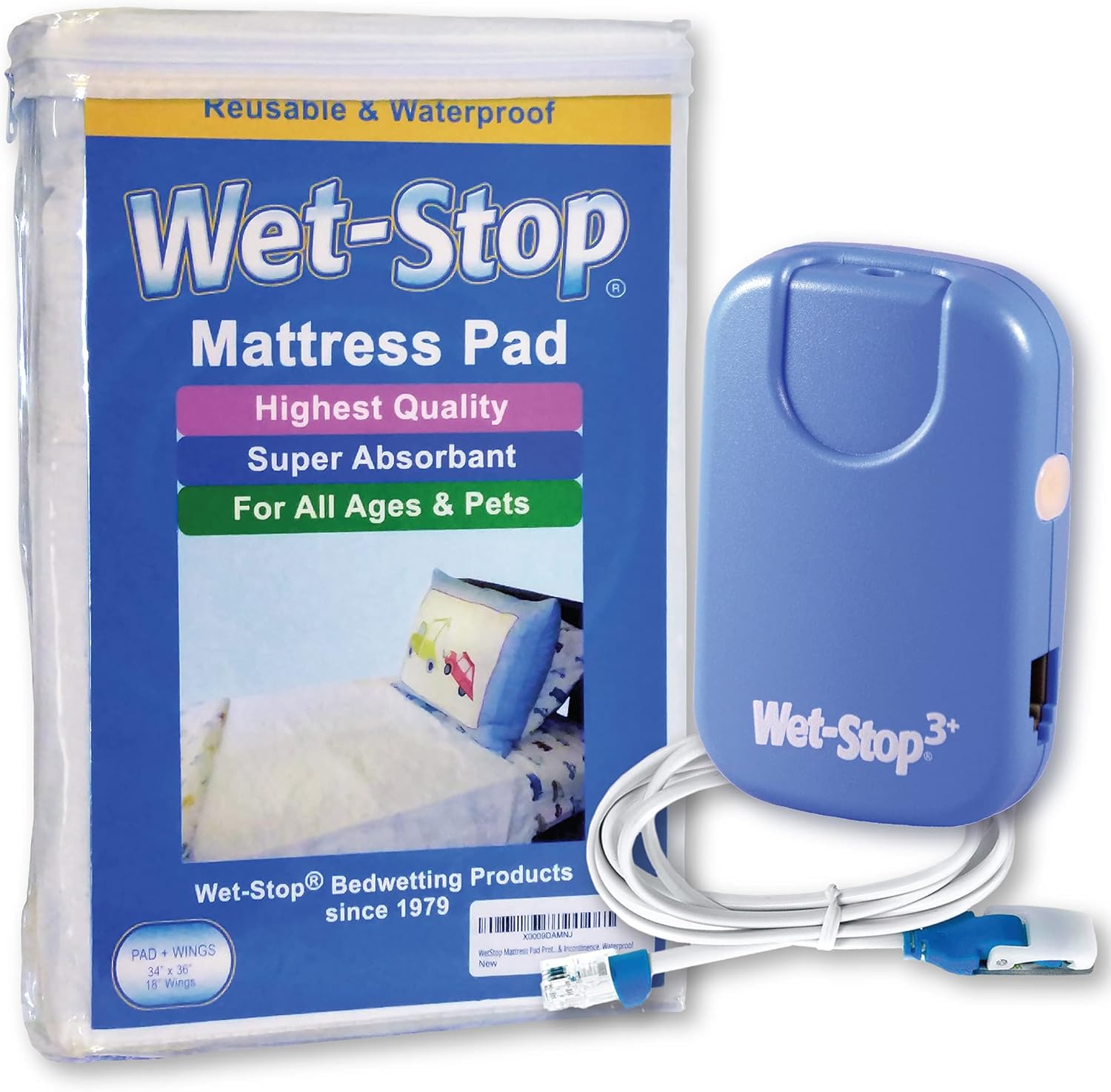 Wet-Stop3 Bedwetting Enuresis Alarm Kit front view in green.
