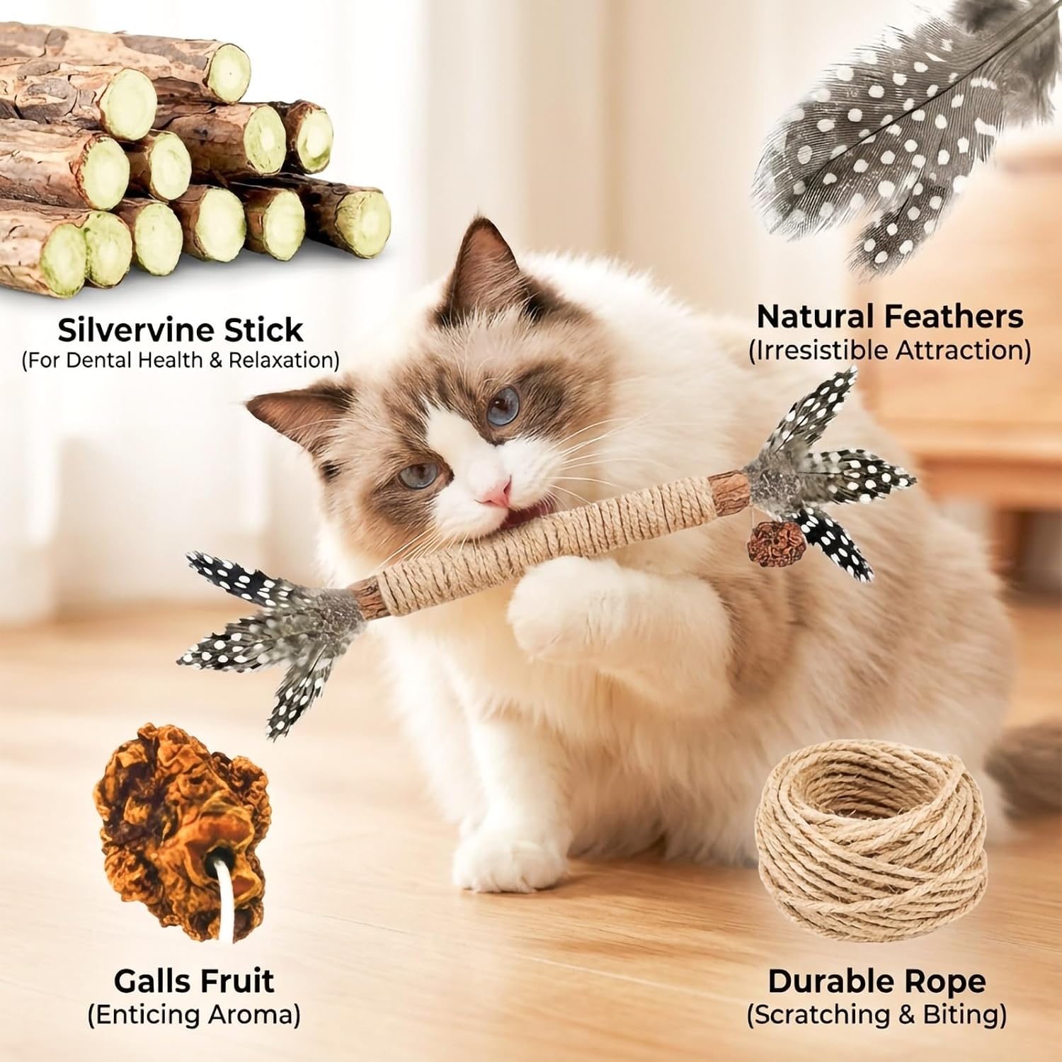 Kitten chew stick with organic matatabi fruit for pets