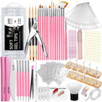 Esuohym acrylic fake nails kit front view showcasing 240 clear tips and tools
