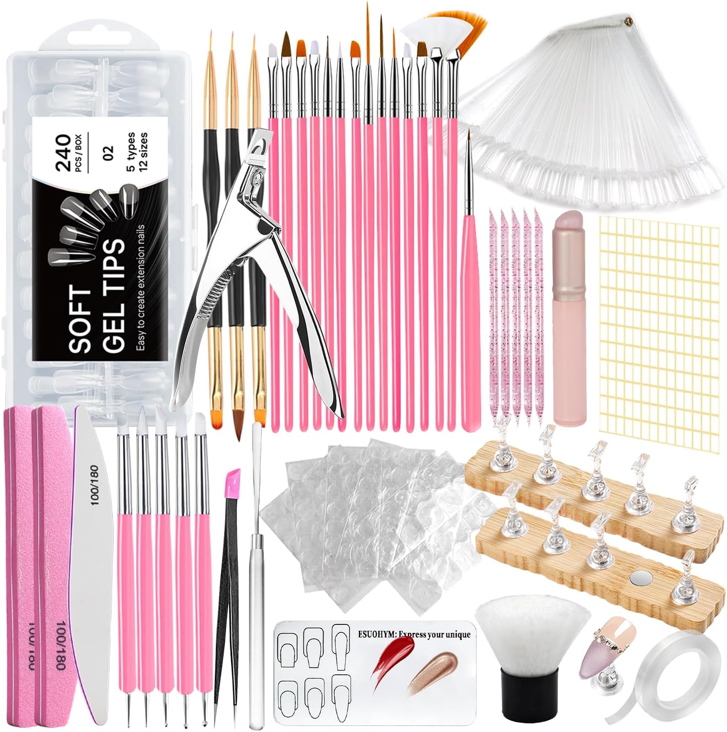 Esuohym acrylic fake nails kit front view professional set