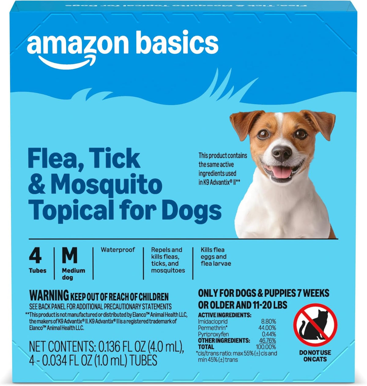 Amazon Basics Flea, Tick & Mosquito Topical Treatment & Prevention for Medium Dogs (11-20 pounds), Fast-Acting, Kills Fleas, Eggs & Larvae, 30 Day Protection, 6 Count, Packaging May Vary - Image 10
