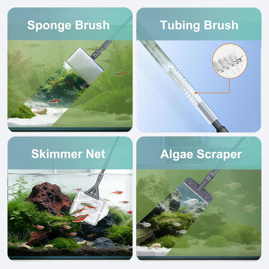 Carefree Fish aquarium algae scraper attachment close up clearing glass buildup.