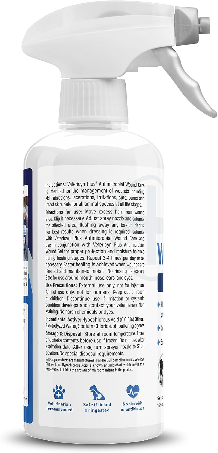 Vetericyn horse first aid liquid spray bottle label details