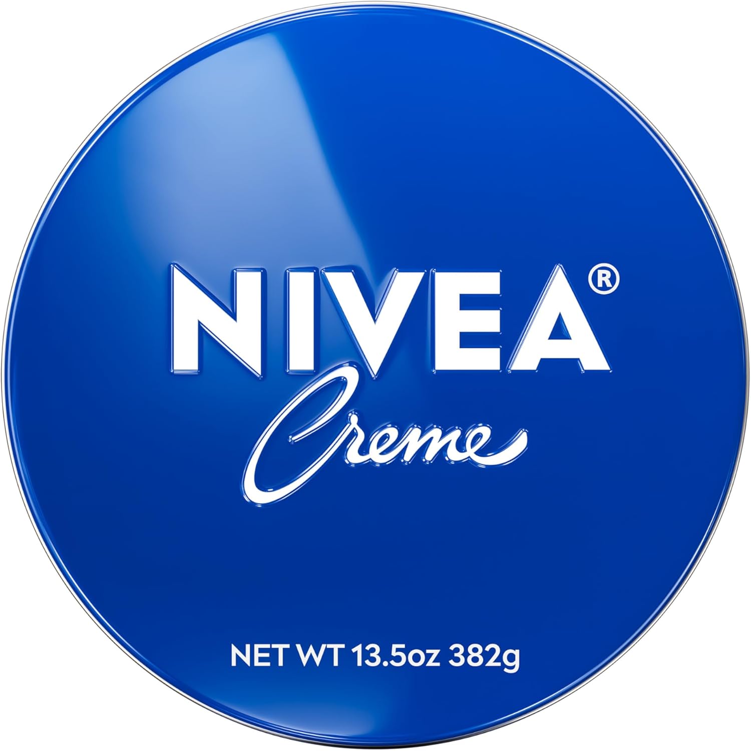 NIVEA Creme Body Face and Hand Moisturizing Cream front view of the authentic blue tin