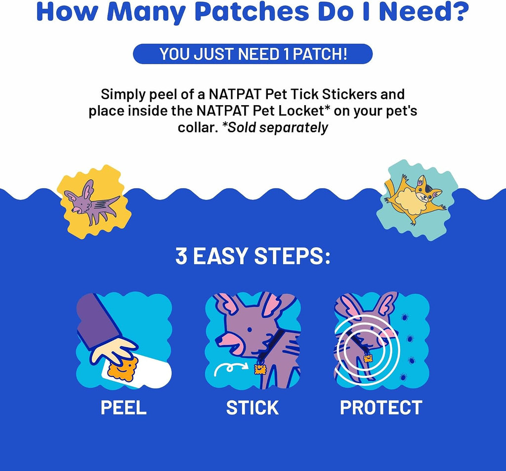 NATPAT pet patches lifestyle view showing long lasting eight hour protection