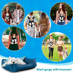 Back view of Mosago pet carrier worn by a person
