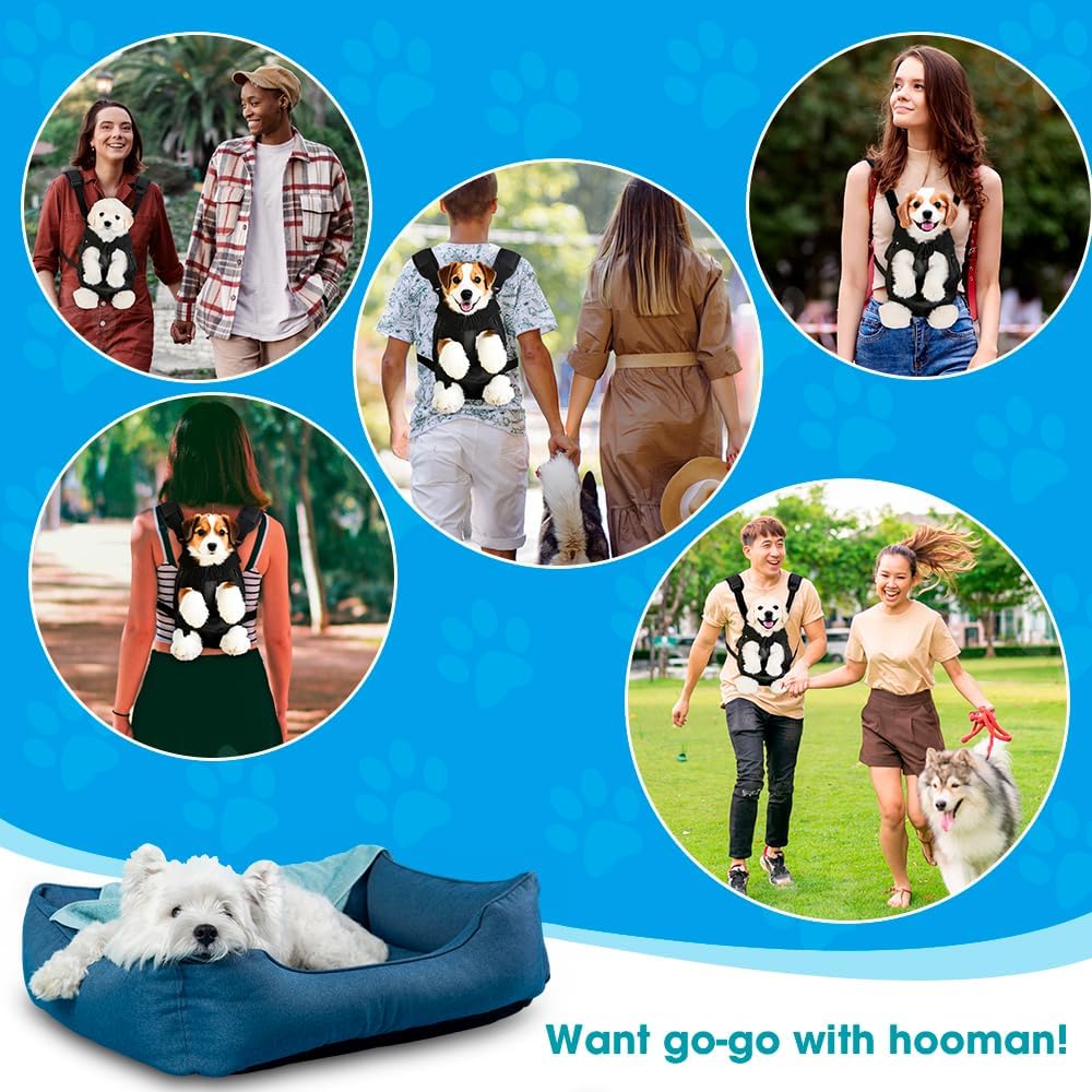Back view of Mosago pet carrier worn by a person