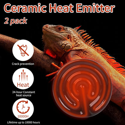 Close up of REPTI HOME reptile ceramic heater bulb highlighting the standard screw base construction