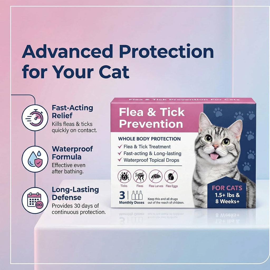 Catego waterproof spot on treatment for cats box back layout