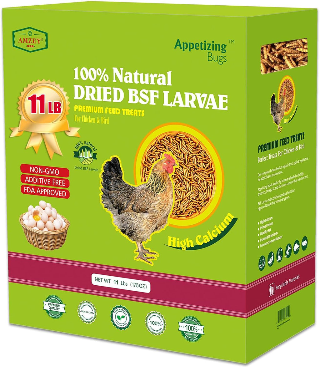 Amzey 11 LB Dried Black Soldier Fly Larvae, High-Calcium Chicken Treats - Image 8
