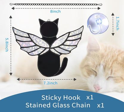Premium black glass cat figurine tribute for owners mourning the loss of a pet