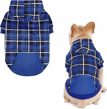 EXPAWLORER Plaid Dog Hoodie - British Style Warm Dog Sweater Shirt with Leash Hole,Pitbull Clothes Outfits,Winter Coat Apparel for All Breeds Puppy Girl Boy-Cat Apparel,Beige Medium - Image 14