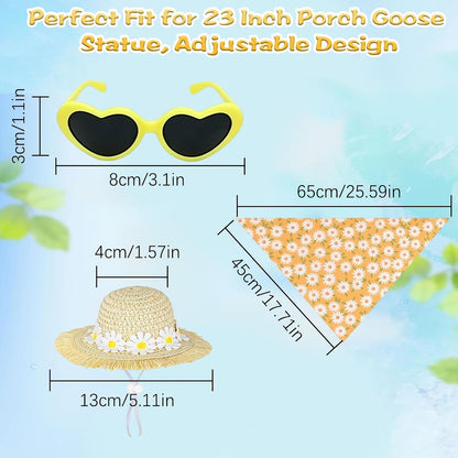 Jeere sunflower theme porch goose garment showing secure elastic bands for stable outdoor placement