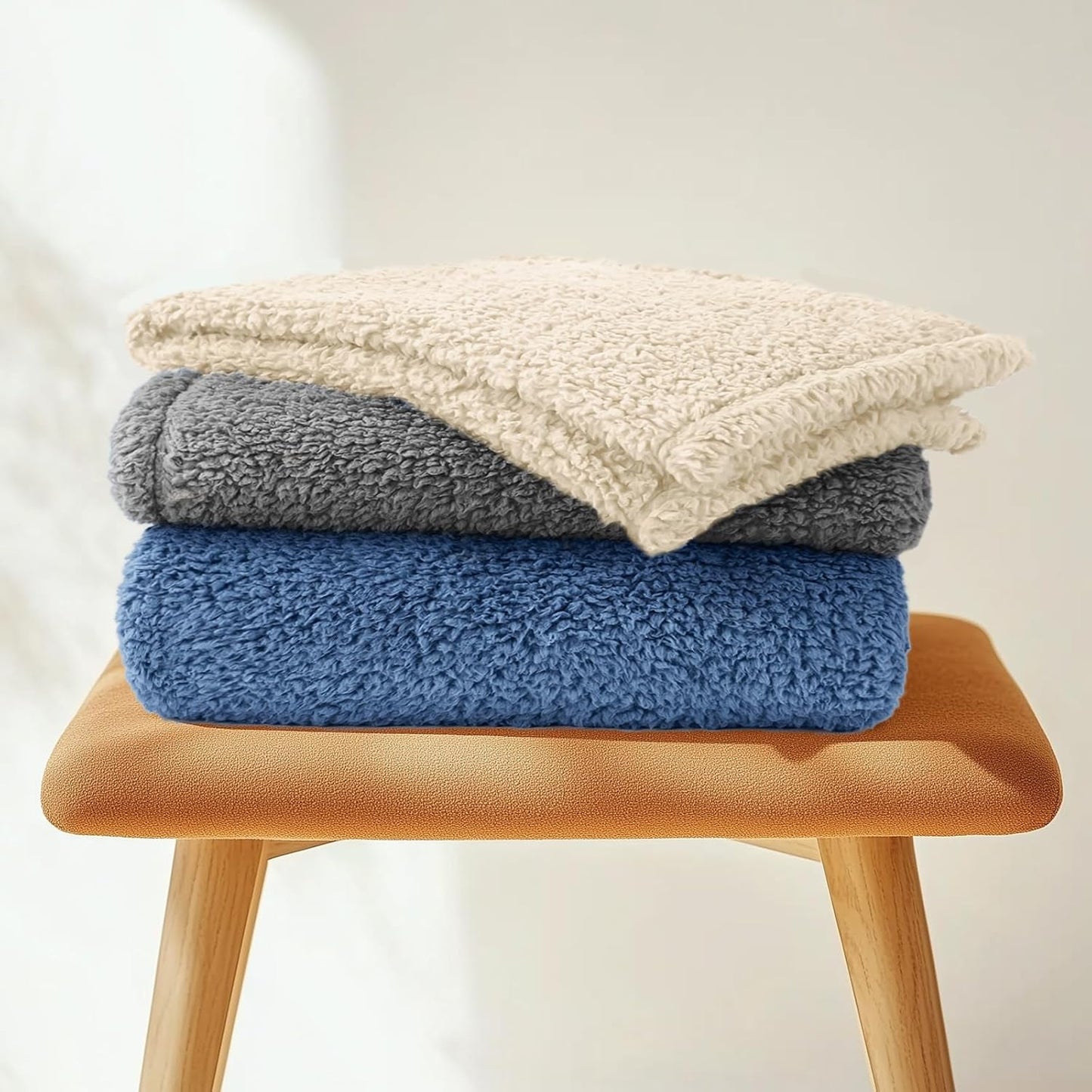 Lightweight washable pet throw blanket being packed for outdoor travel