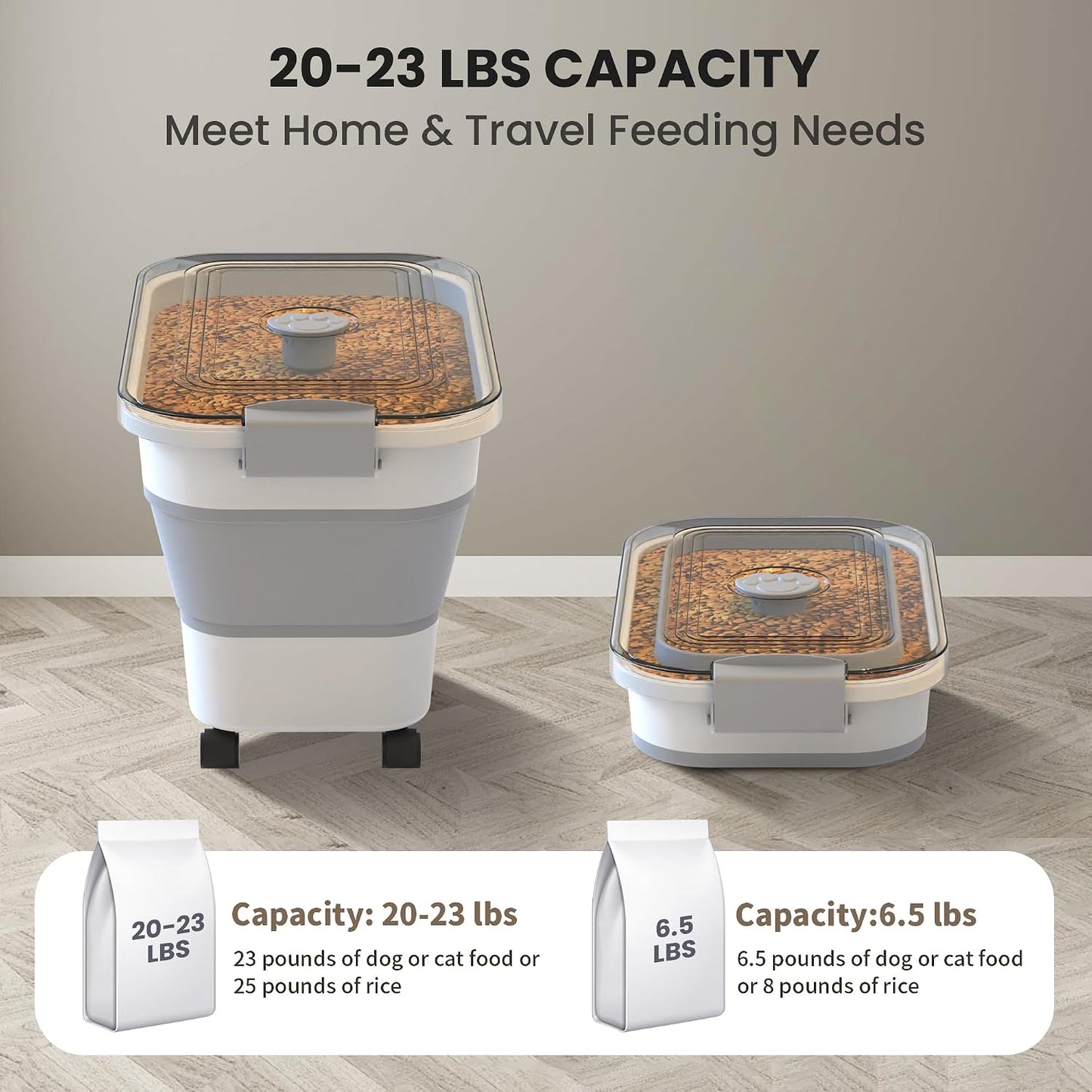 DDMOMMY pet food bin with airtight lid and scoop