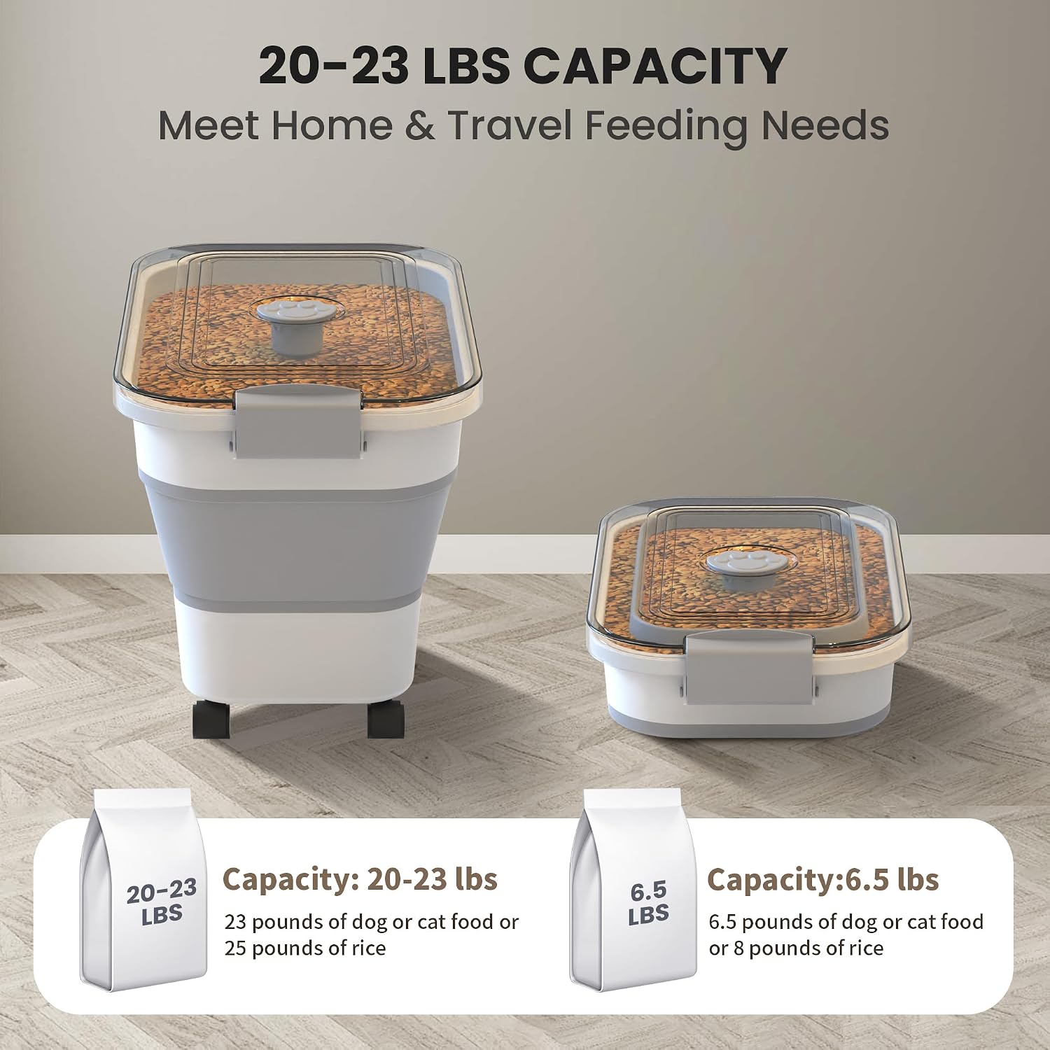 DDMOMMY pet food bin with airtight lid and scoop