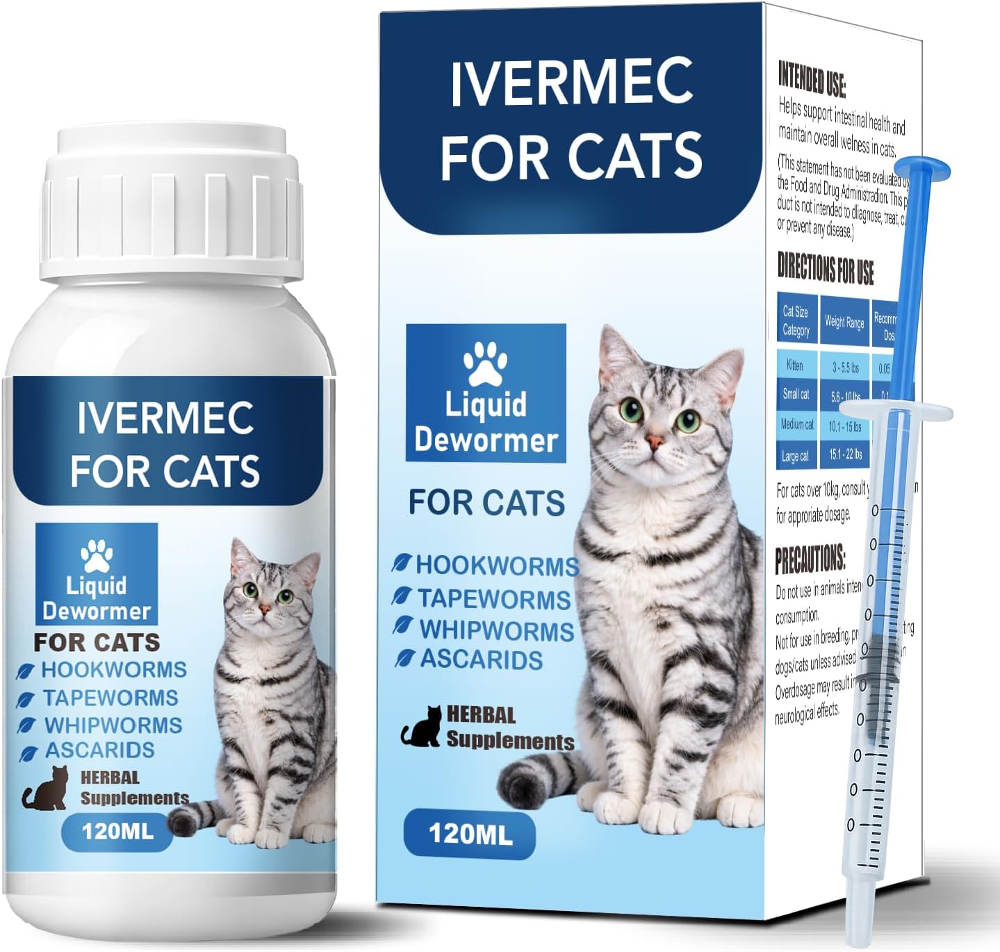 BiKontrun Lvermect Dewormer Liquid for Cats front view premium pet health supplement