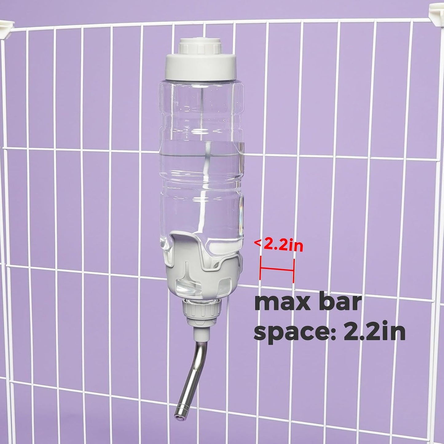 Vannon Rabbit Water Bottle for Cage, Top Fill 34oz Bunny Water Bottle No Drip Automatic Water Dispenser for Dog, Rabbit, Guinea Pig & Small Animals Hanging Cage Water Bottle - Image 9