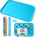AtMini silicone craft mat for kids blue front view on table