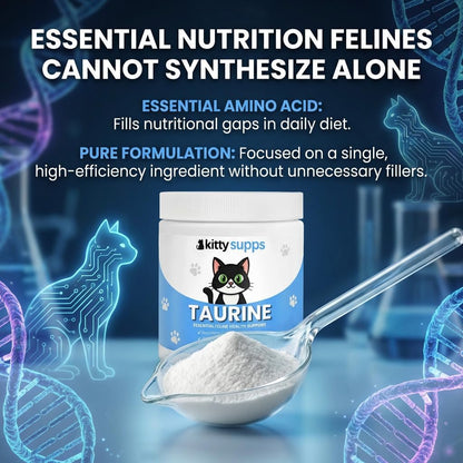 KittySupps amino acid powder for cats being mixed into wet pet food
