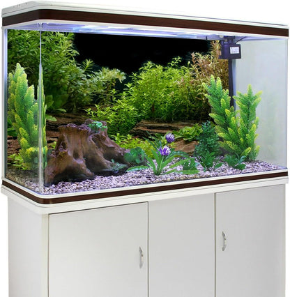 Thickened vinyl fish tank background fabric spread out flat displaying vivid HD lake graphics.