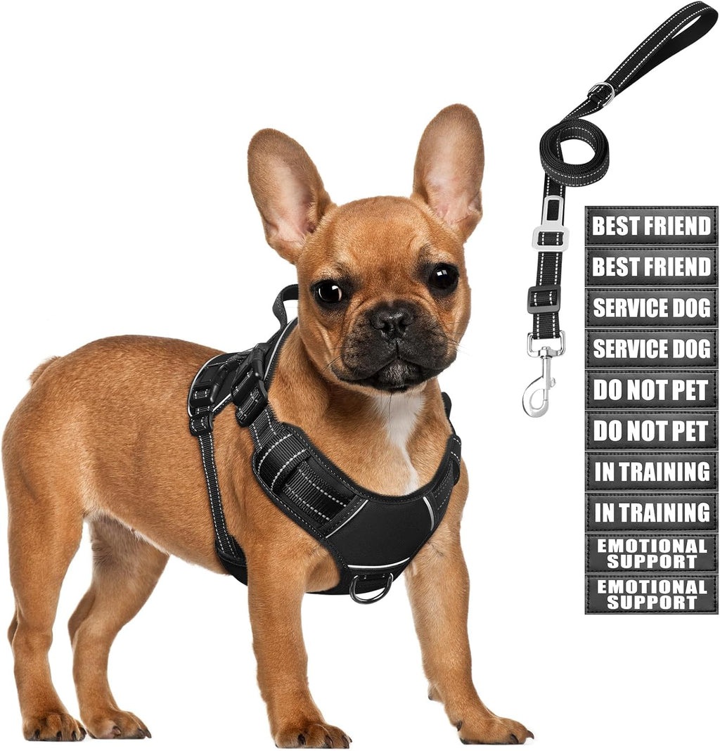 Tactical Dog Harness and Leash Set for Large Dogs,Heavy Duty No Pull Service Dog Vest and 10 Patches with Dog Seat Belt,Reflective Adjustable Pet Harness for Training Walking Hiking Camo L - Image 14