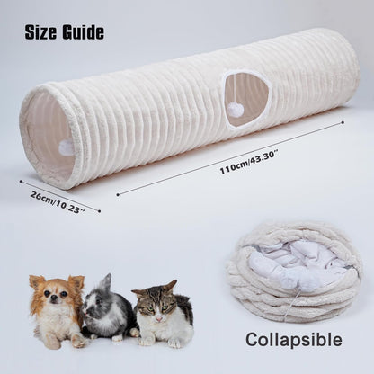 Plush pet cave featuring multiple peekaboo holes for active indoor cats.