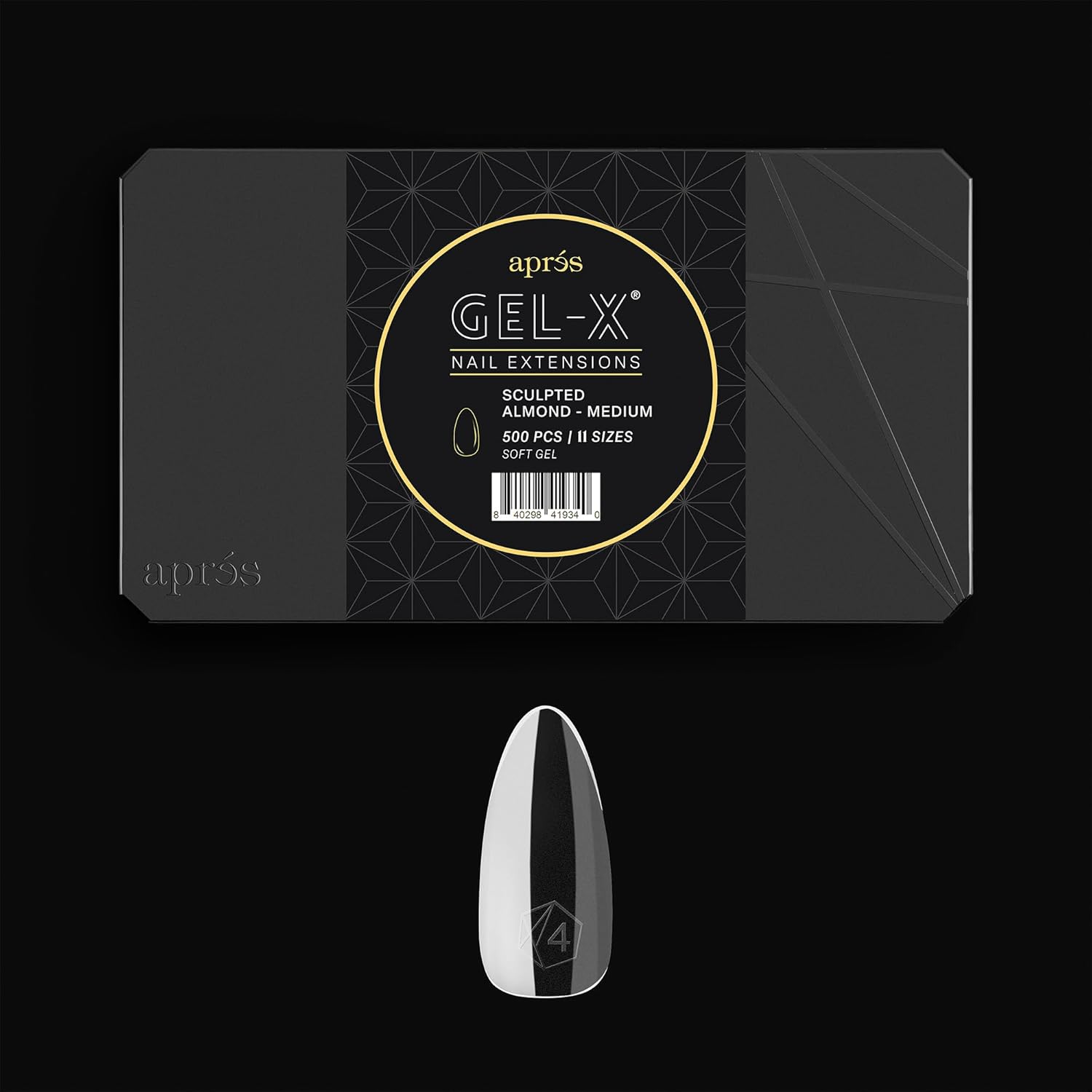 AprÃ©s Gel-X Sculpted Almond Tip Box front view
