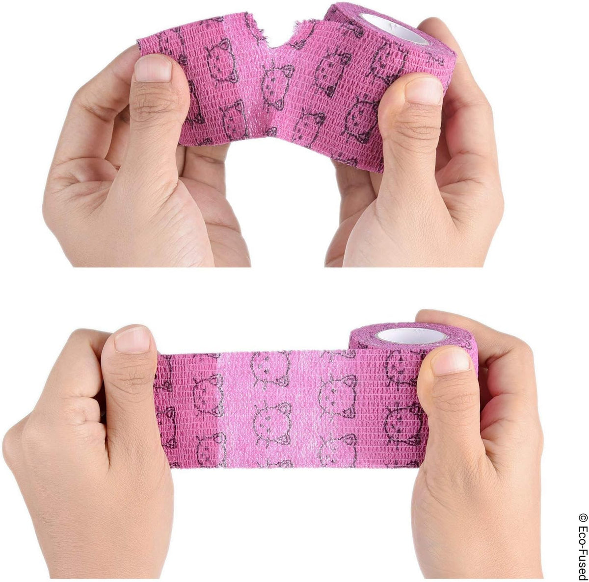Elastic breathable pet vet wrap tape flexibility demonstration