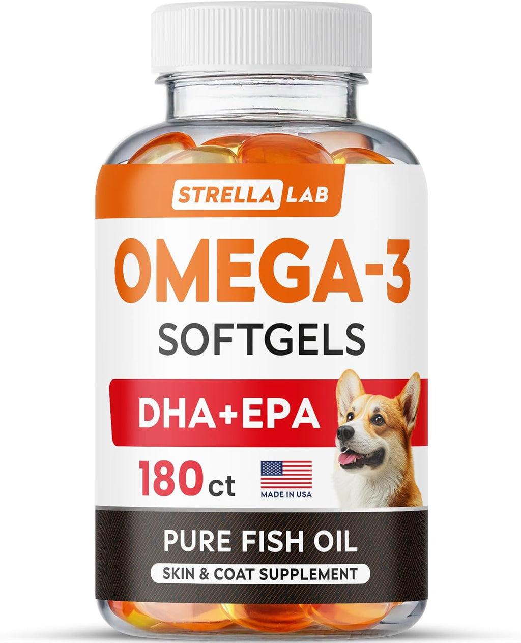 USA imported StrellaLab salmon oil packaging for Indian pet care