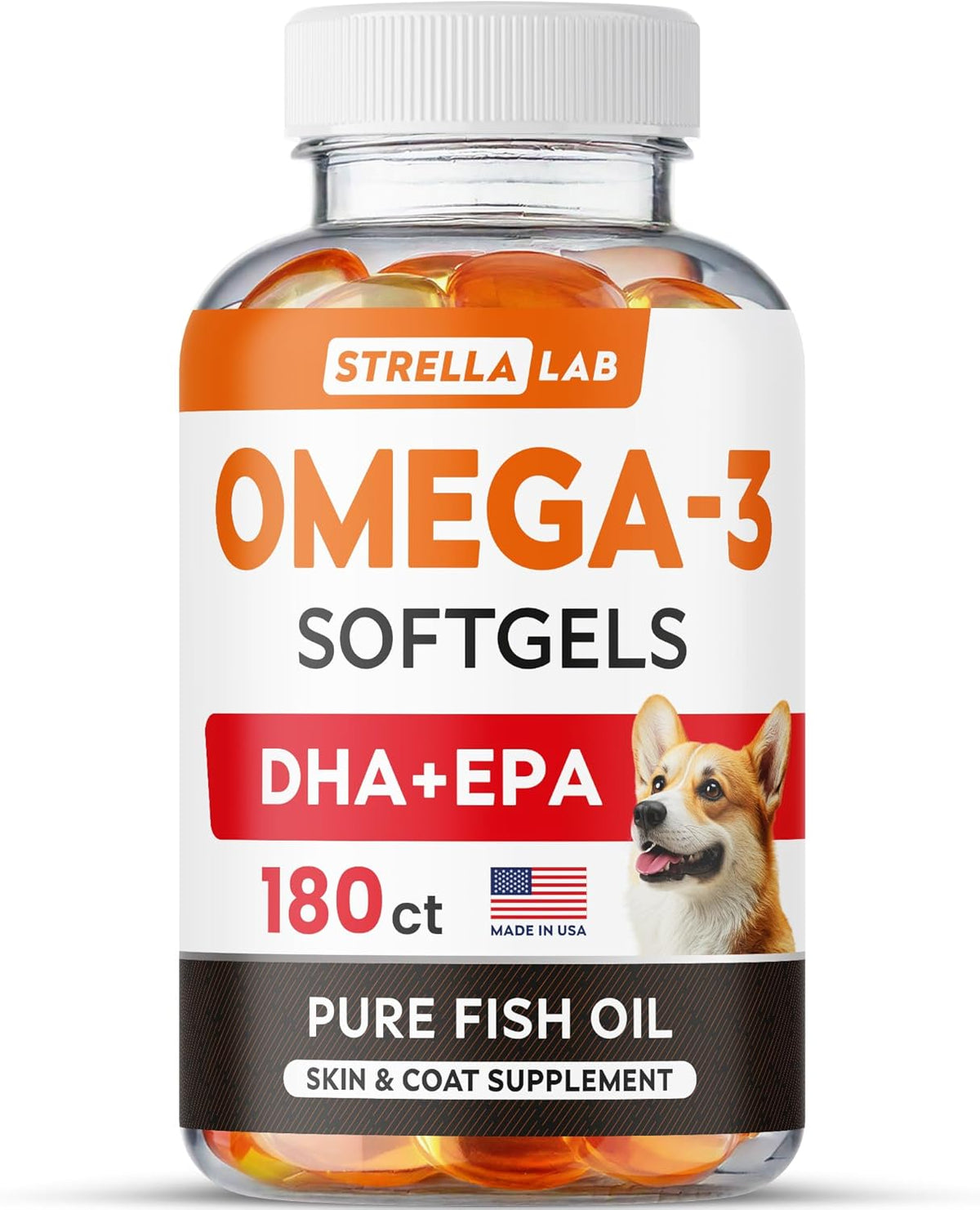 USA imported StrellaLab salmon oil packaging for Indian pet care