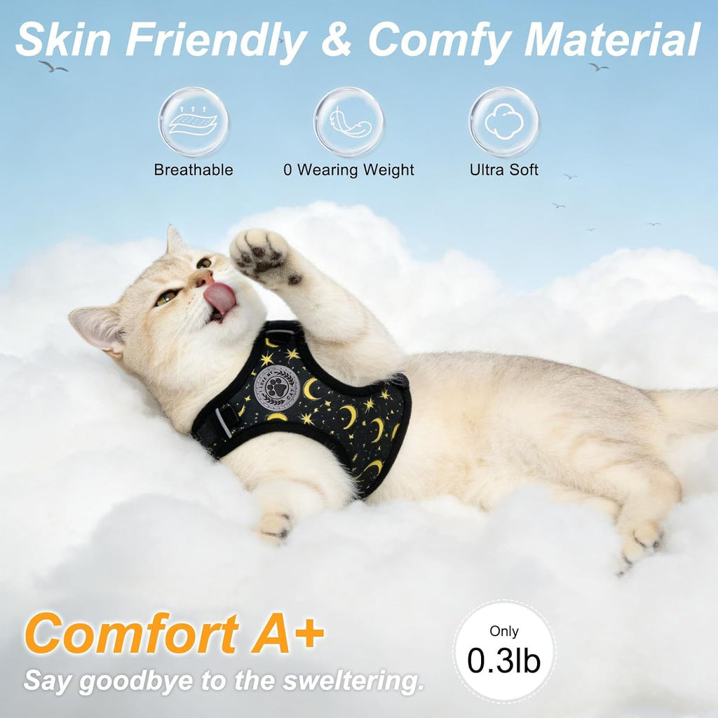 Beautyzoo soft mesh cat harness side profile on a kitten
