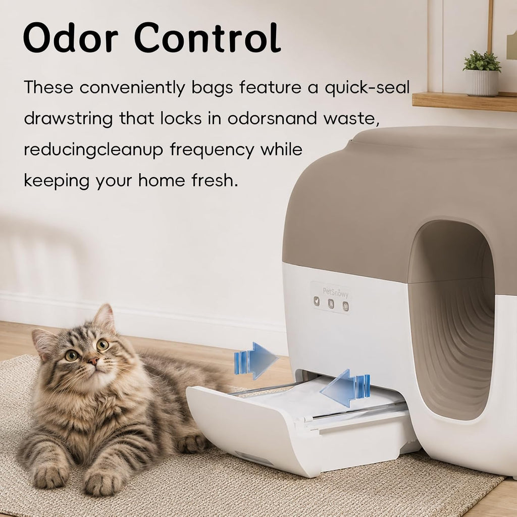 Leak proof automatic cat litter box liners holding wet waste securely