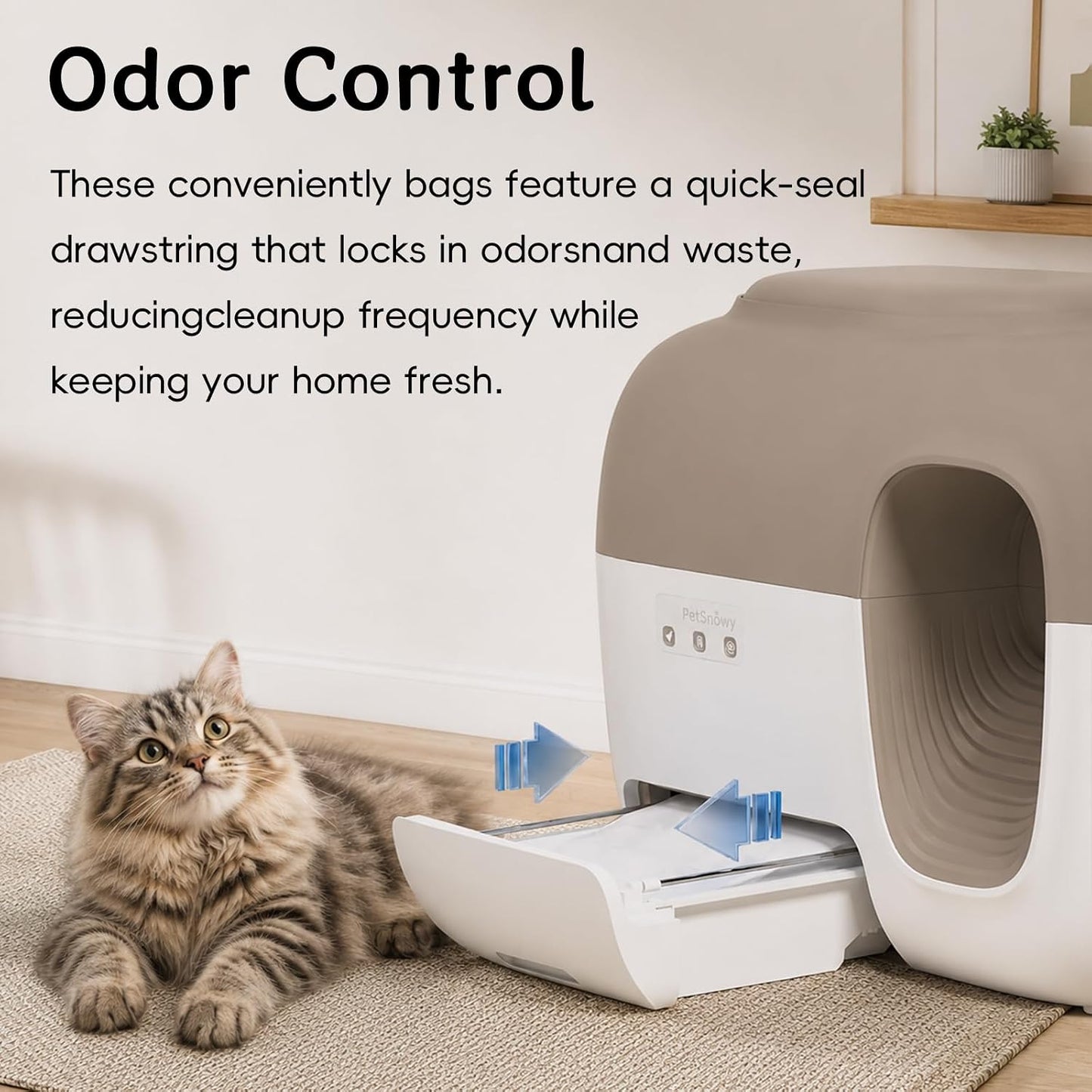 Leak proof automatic cat litter box liners holding wet waste securely