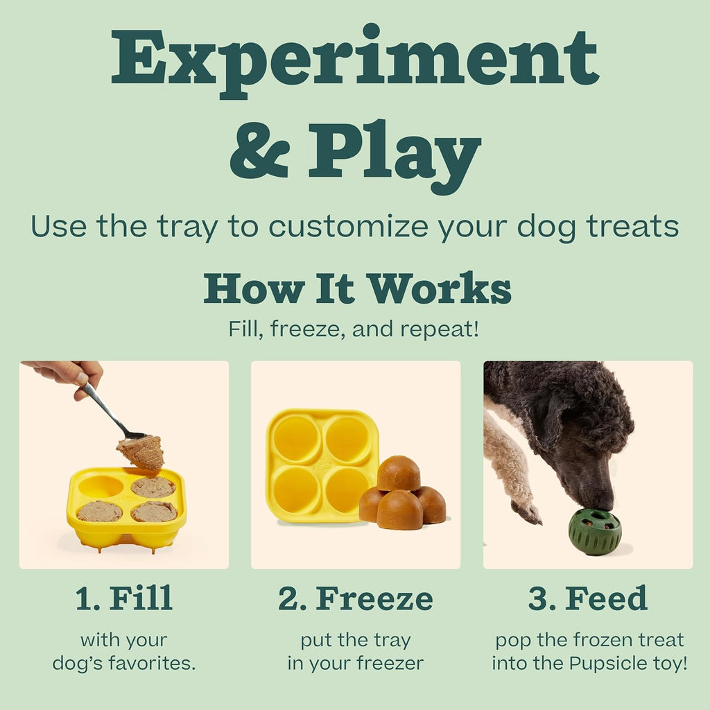 Close up of food-grade silicone tray used for making homemade dog treats