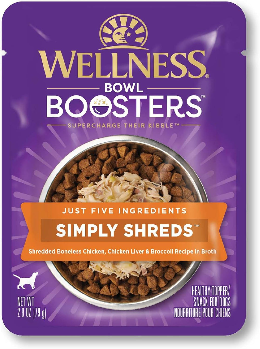 Wellness Bowl Boosters Simply Shreds Wet Dog Food Topper for Small,Medium,& Large Breeds,Grain Free,Natural,Chicken,Beef & Carrots,2.8 Ounce Pouch,(Pack of 24) - Image 14