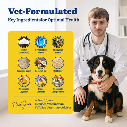 YoYoBay canine immune and skin support supplement bottle label details