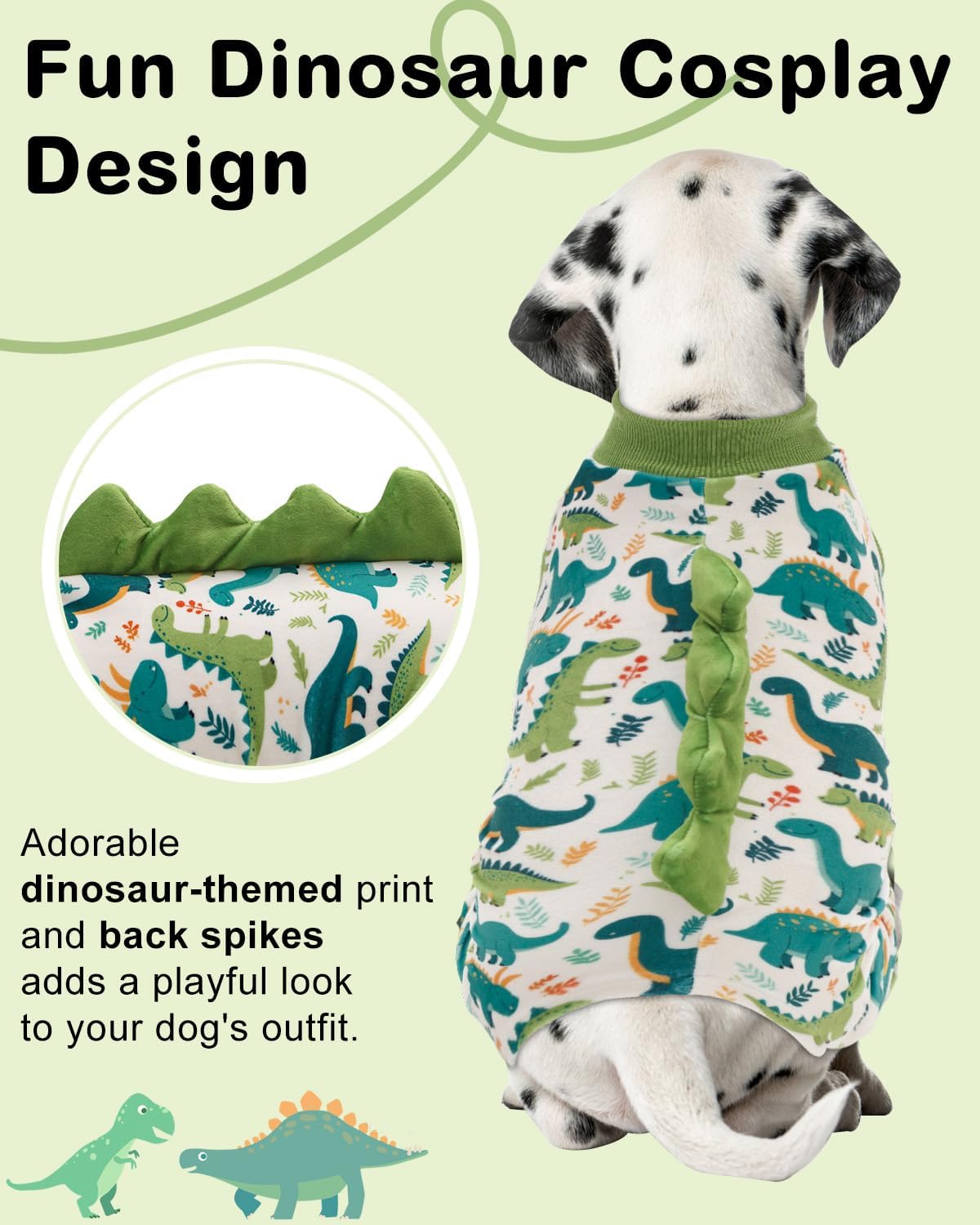 Stretchy spandex crystal velvet sleepwear coat showcasing the green dino spikes