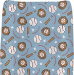 ZoUbqchY blue baseball baby changing pad cover front view