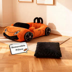 Side profile of Viefin sports car style pet bed.