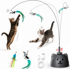 Interactive Cat Toys for Indoor Cats, Automatic Flying Bird Cat Toy with 360 degrees Feather Wand, Strong 8cm Suction Cup, USB Rechargeable Self-Play Cat Toy for Bored Kittens & Adult Cats - Image 13