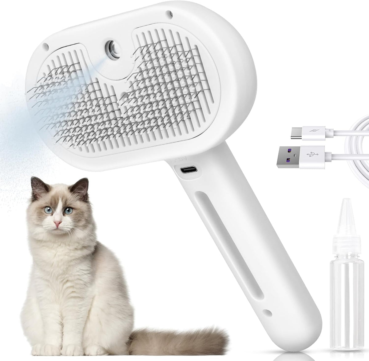 Cat Steam Brush, Cat Brushes for Indoor Cats Shedding with 2Steam Modes, Cats Hair Grooming Brush for Short and Long Haired Pets Dogs Hair Grooming - Image 9